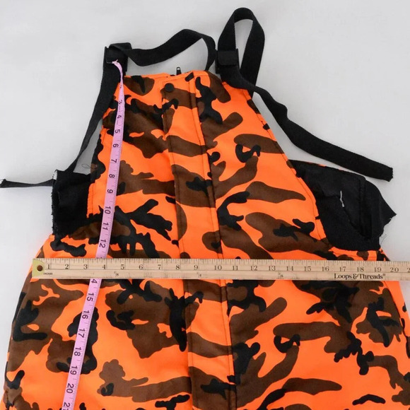 Vintage Winchester Neon Orange And Black Outdoor Camo Print Lined Overalls Med - Picture 4 of 16